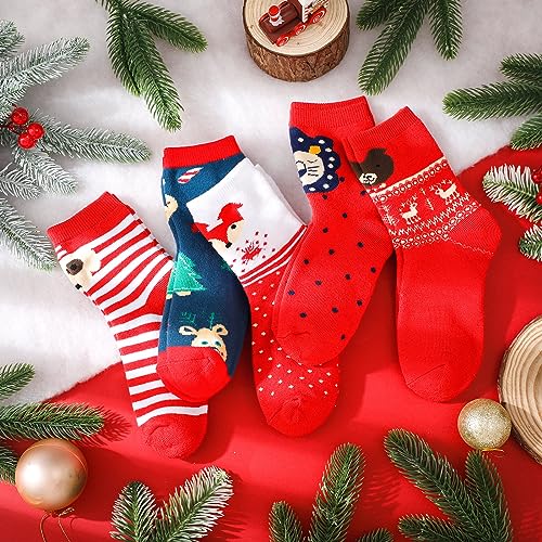 Suhine 30 Pairs Kids Christmas Fuzzy Socks Bulk Winter Cotton Socks Christmas Gift for Unisex Toddler Children4
