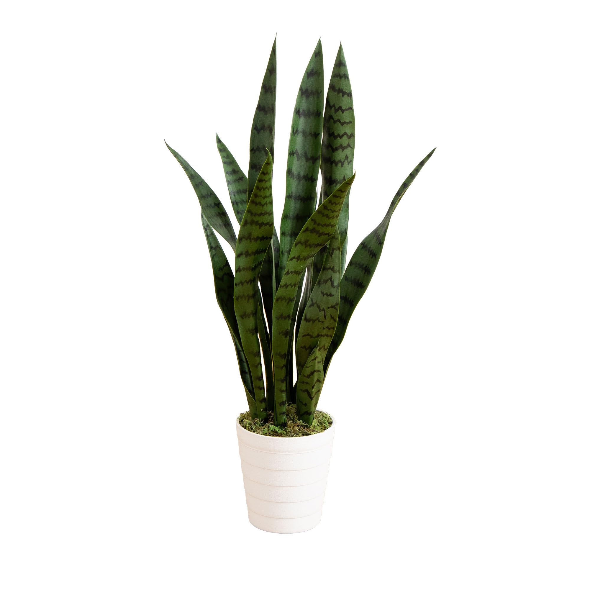 Nearly Natural 2-ft Artificial Snake Plant for Outdoors, Indoor/Outdoor UV Resistant Sansevieria, 24-in Faux Snake Plant for Outdoor Porch and Deck