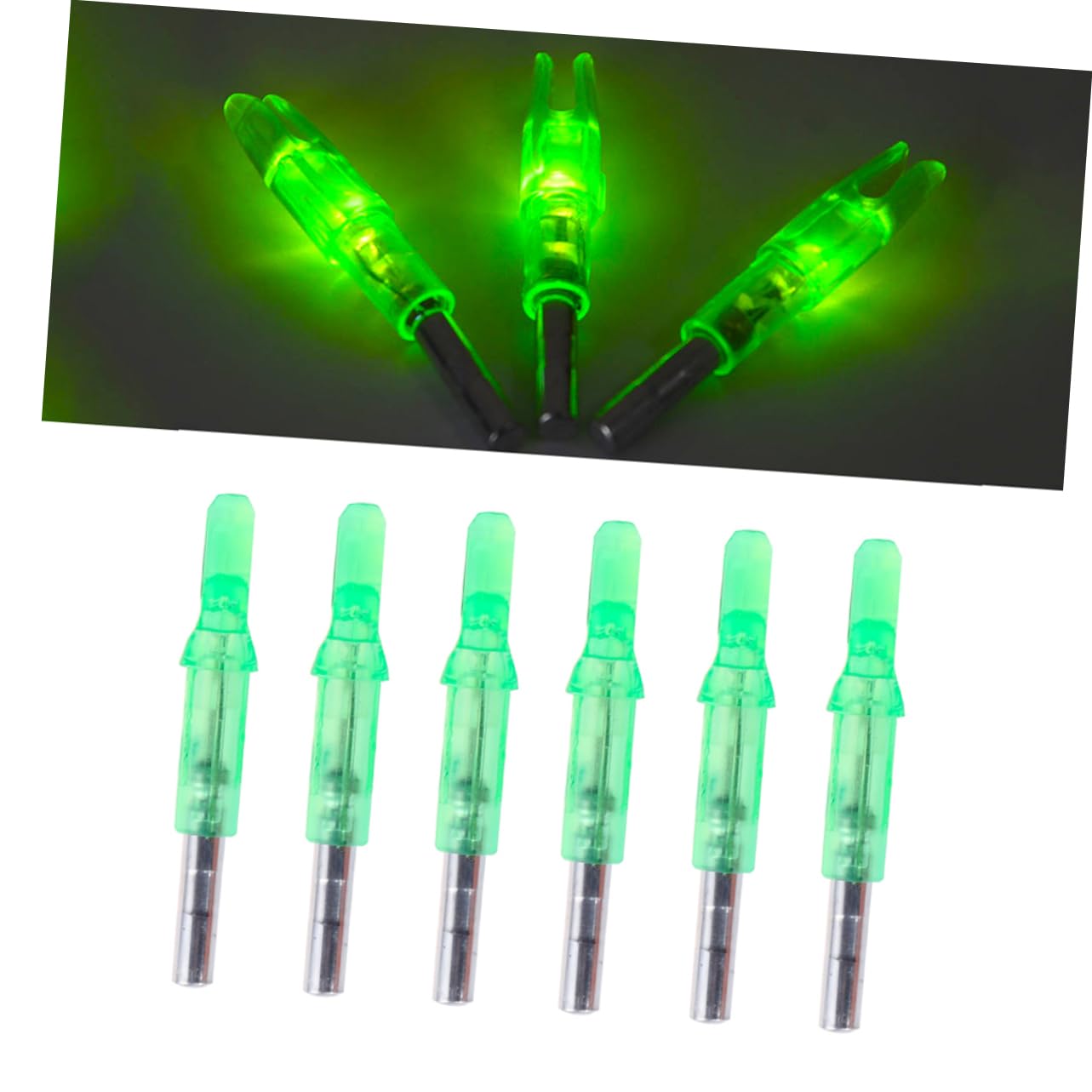 HANABASS 12 Sztuk Fit 62Mm Strzałka Wału Nock Łucznictwo Łuki Refleksyjne Ogon Akcesoria Polowanie Ogony Praktyka Ogon Strzały Strzelanie Ogon Blask Akcesoria Wał Ogon Połysk LED