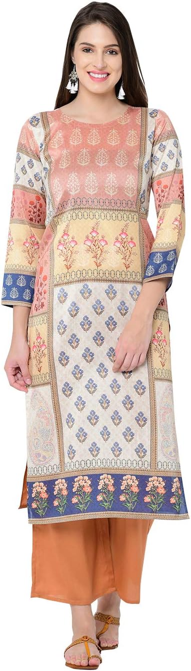 ZIYAAWomen's art silk straight Kurta