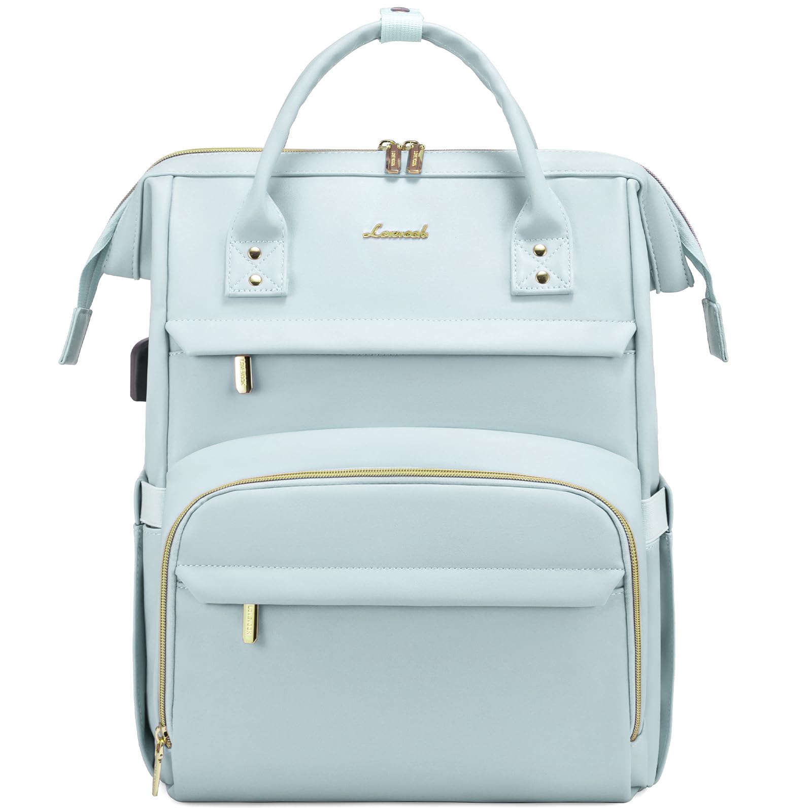 LOVEVOOK Leather Laptop Backpack for Women 15.6 inch,Travel Backpack Purse Nurse Teacher Backpack Computer Laptop Bag,Professional College Business