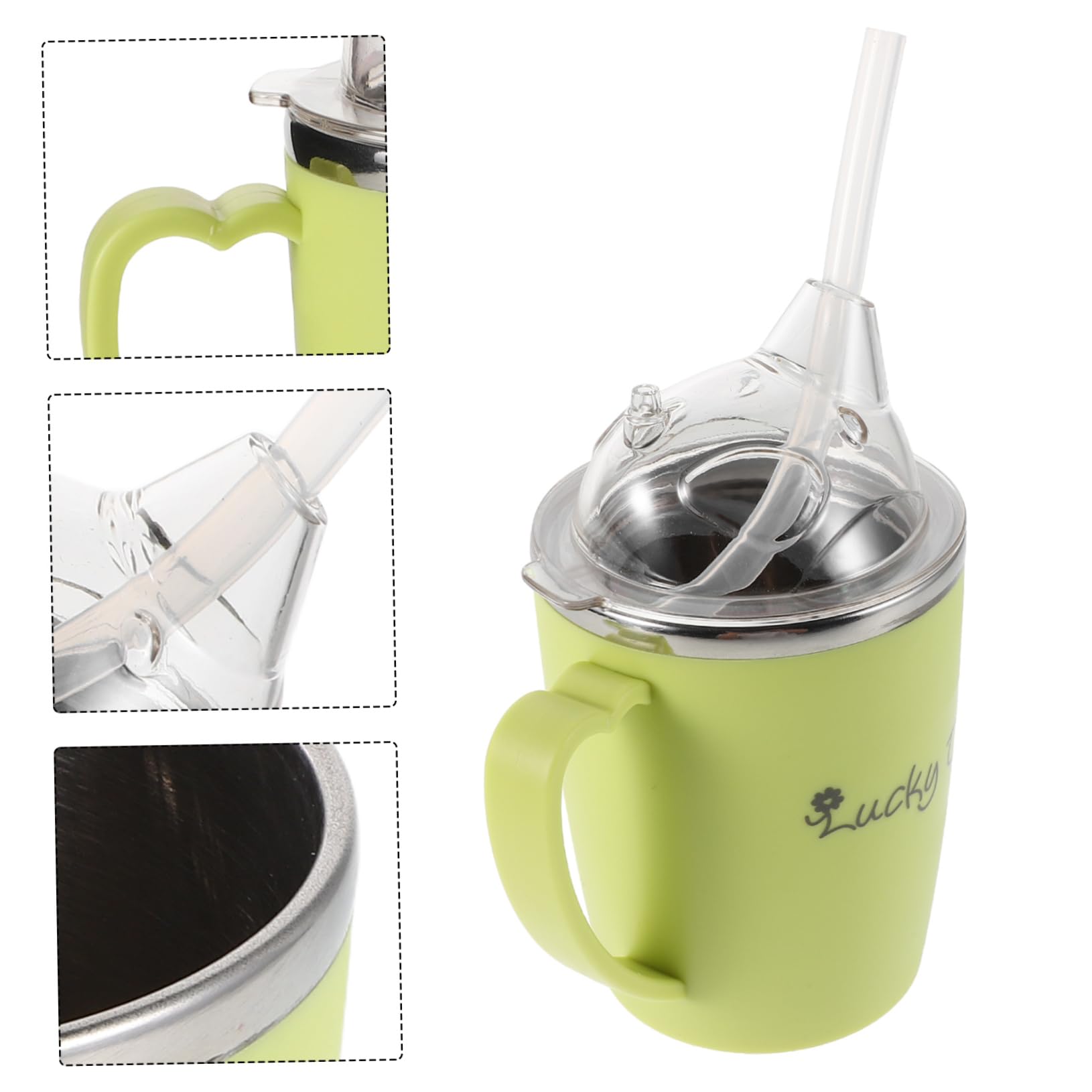 Senioren Pflegebecher 350ml Edelstahl Silikon Trinkbecher