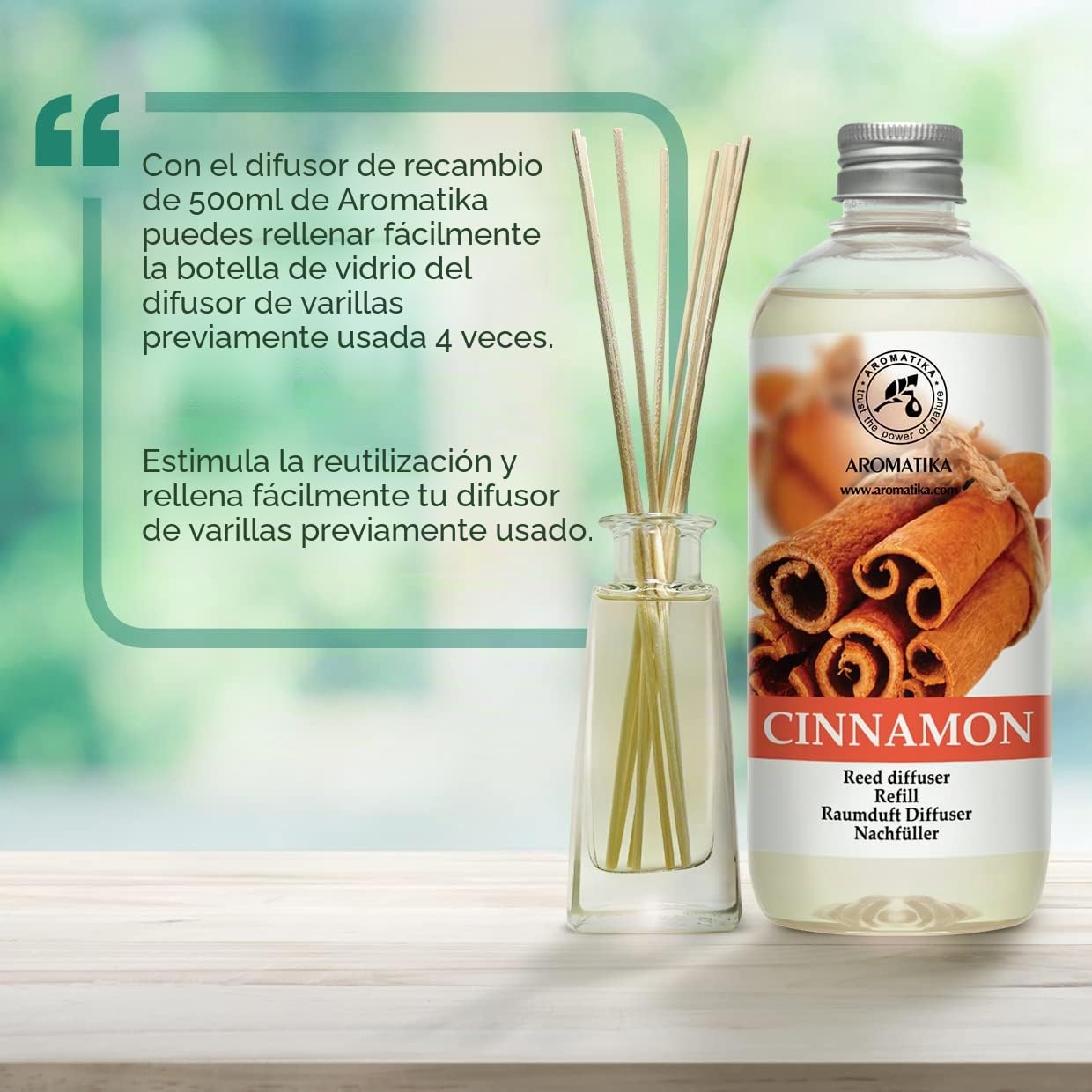 Recambio de difusor de canela con aceite esencial de canela natural, 481.9 g, fragancia fresca y duradera, ideal para aromaterapia, hogar, oficina, club de fitness, restaurante, boutique