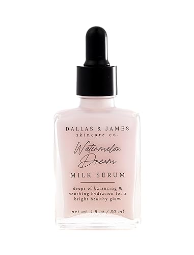 Dallas & James Skincare Co. - Suero de leche de ensueño de sandía con mora, suero hidratante/suero calmante - con ácido hialurónico, aloe y pepino