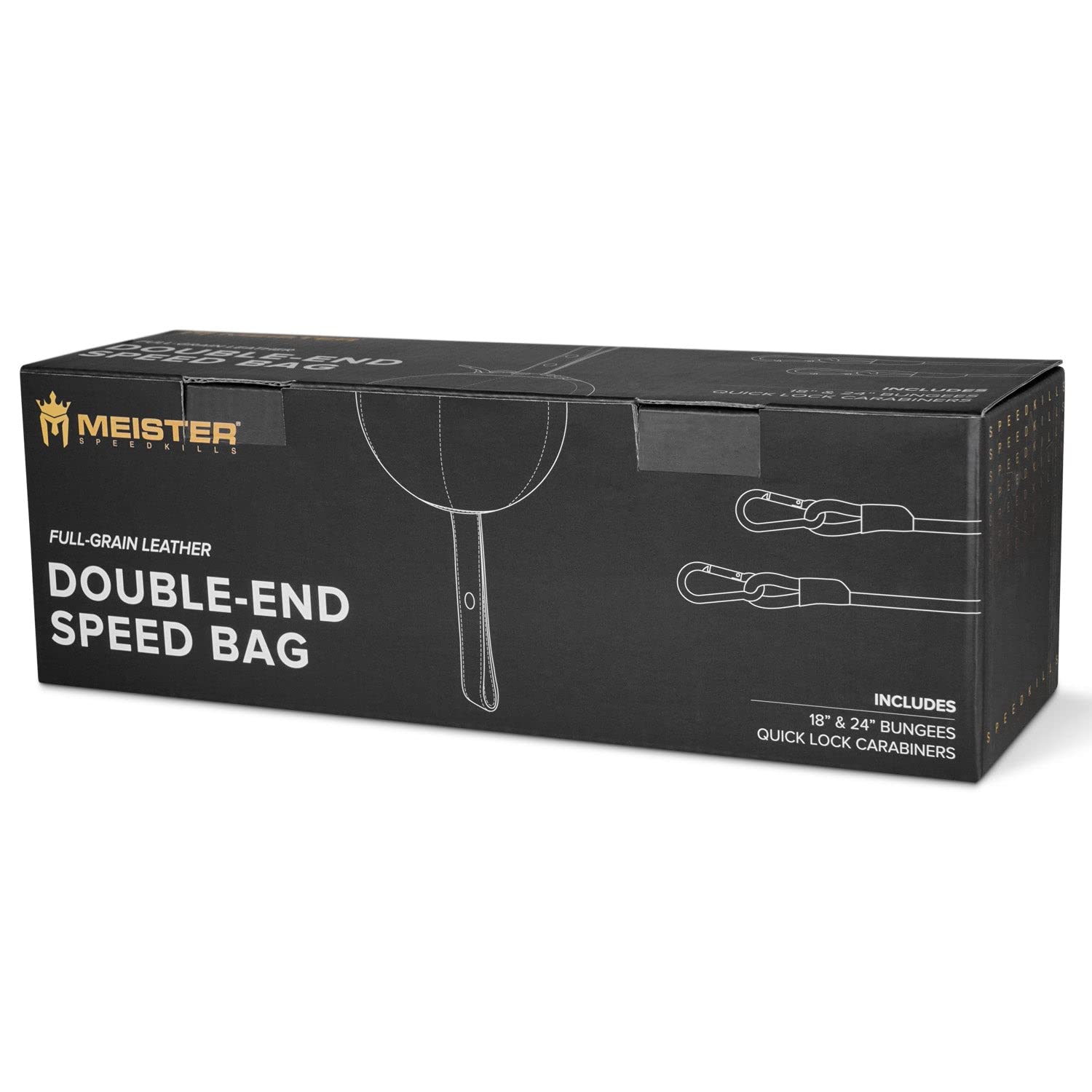 Meister SpeedKills - Borsa in pelle a doppia estremità, con elastici e sacca in lattice leggero
