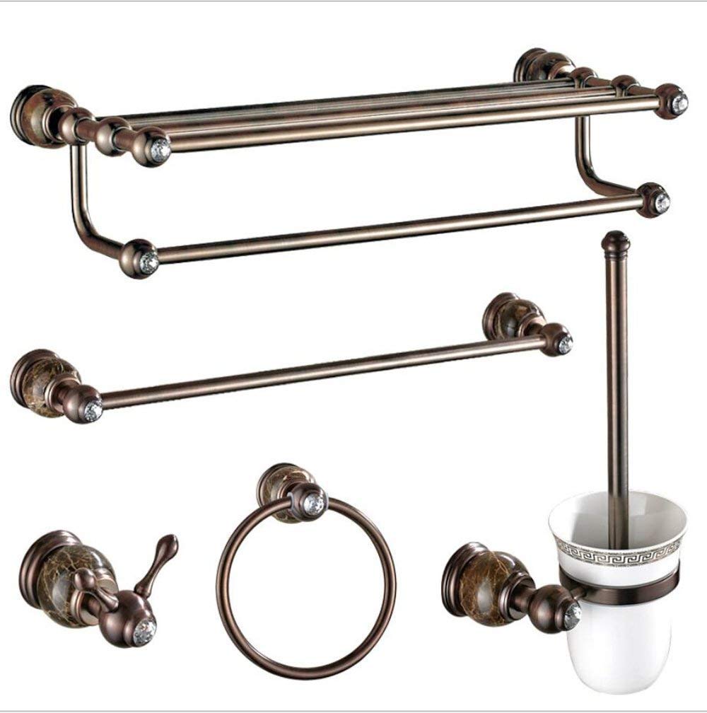 Herramientas de belleza juego de toallas estante de cobre para un tocador de baño organizado