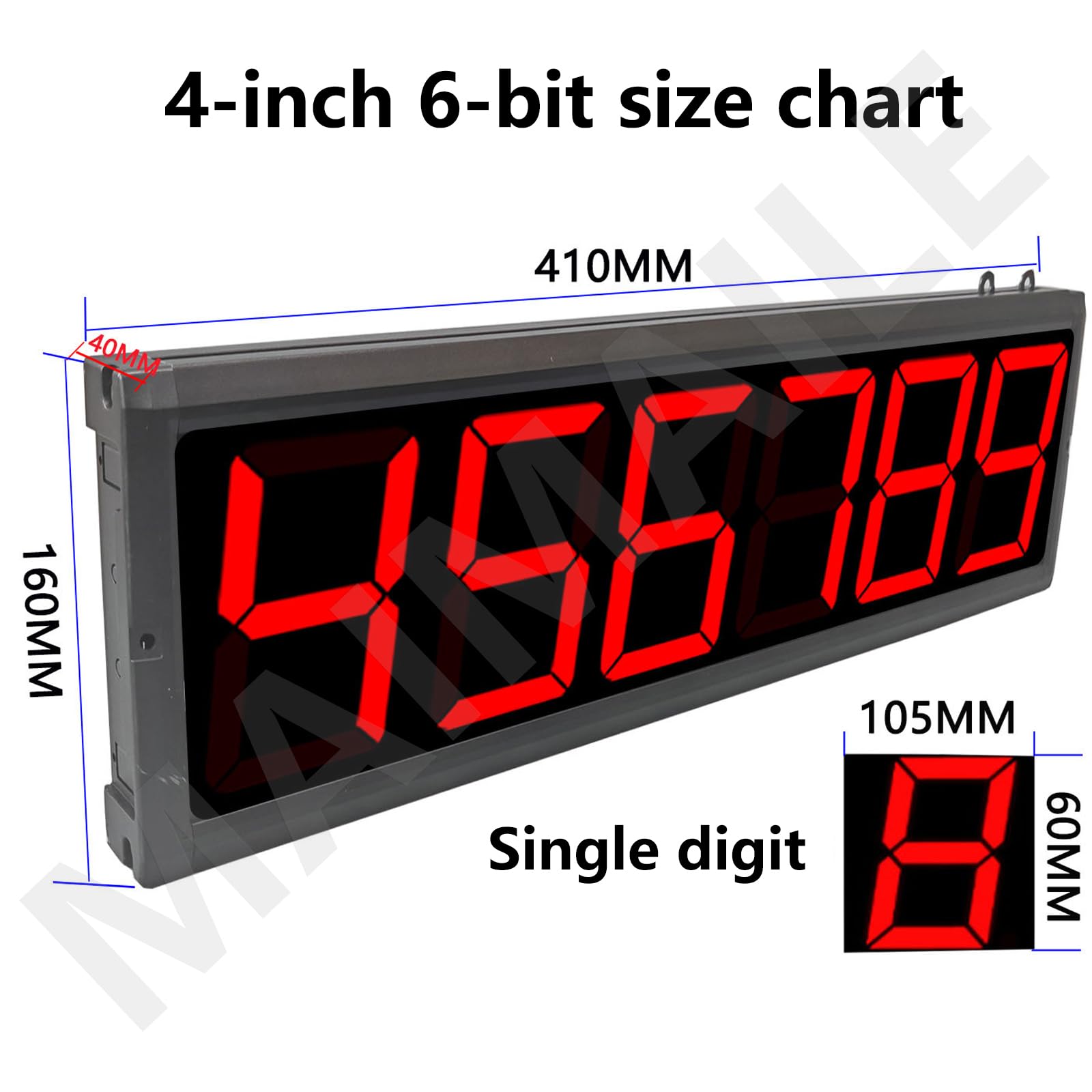 Licznik cyfrowy z dużym wyświetlaczem LED, czujnikiem o pojemności do 999999 zliczeń, regulowana odległość od 30 do 70 cm, do zawieszenia lub montażu na ścianie, idealny do przenośników