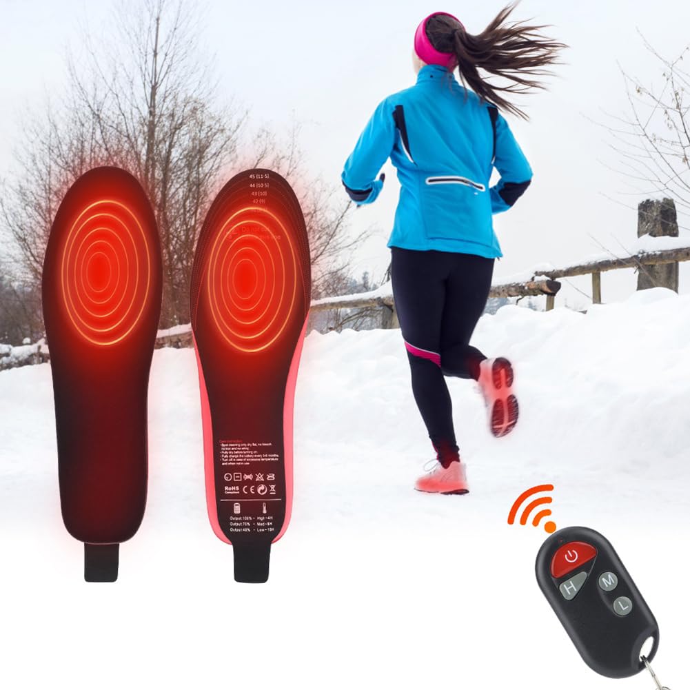 Plantillas calefactoras de invierno con fibra de carbono y carga USB para senderismo Plantillas calefactoras de esquí