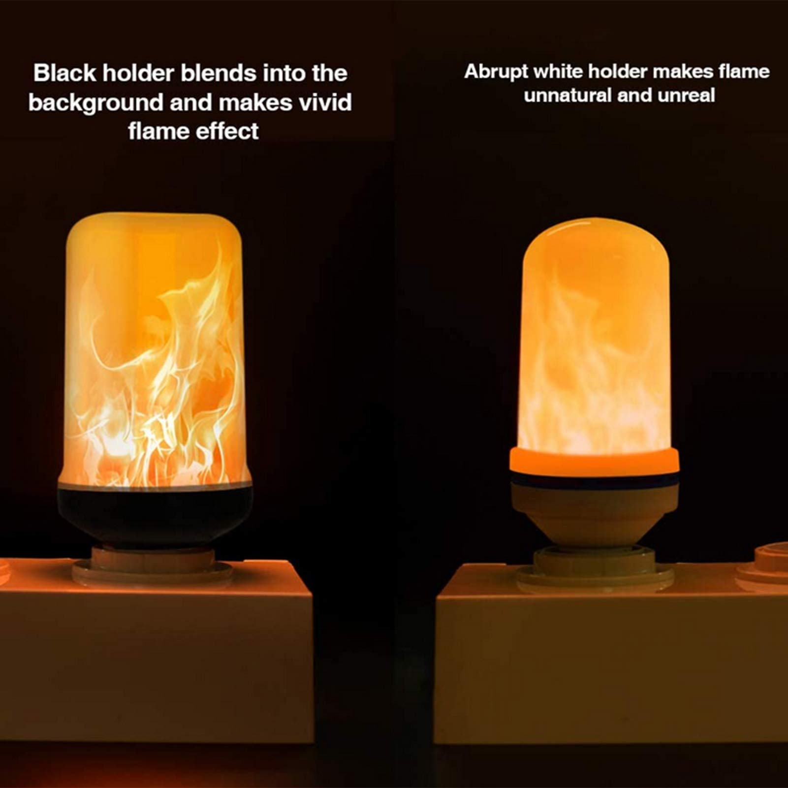 Lampadine a LED con effetto fiamma fuoco, fiamme simulate 5 W 1400 K, 4 modalità con luci decorative a fiamma simulata effetto capovolto, Halloween/Natale ecc.