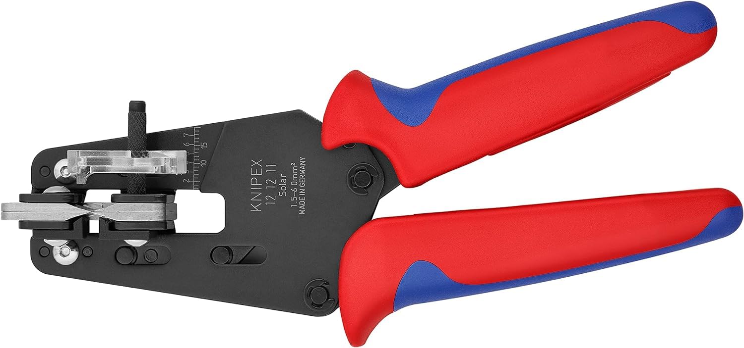 KNIPEX Alicate pelacables de precisión con cuchillas de forma precisa 1,5/2,5/4/6mm² con mangos multicomponente 195 mm, 12 12 11