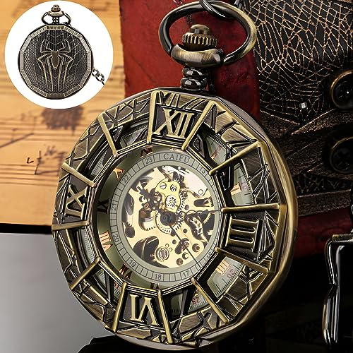 Carrie-Hughes-Mens-Spiderman-Steampunk-Skeleton-Mechanical-Pocket-Watch-with-Chain-in-Box-CHPW4D-CHPW4D-retro-fashion-casual-business-steampunk