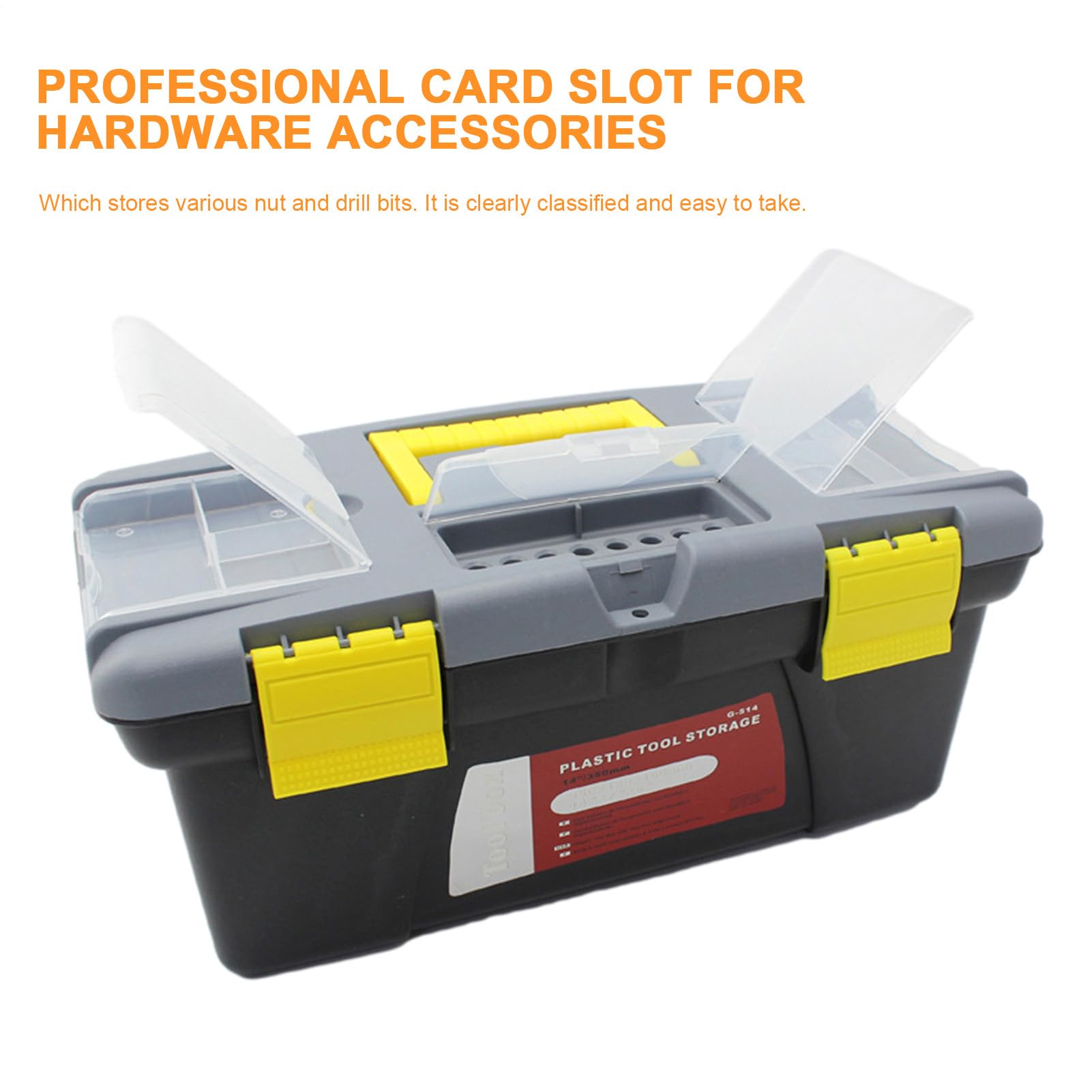 Caja de almacenamiento de herramientas, organizador de herramientas, organizador de doble capa, organizador de caja de almacenamiento con asa, organizador de herramientas para el hogar con gran