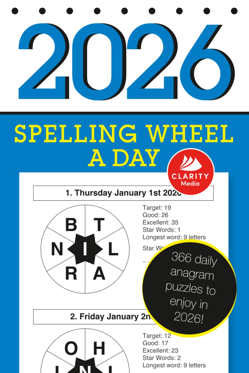 Spelling Wheel a Day 2026: 366 daily anagram puzzles to enjoy in 2026!