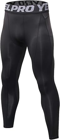 Yuerlian Mens Running Compression Leggings Cool Dry Sports Gym Tights | Base Layer Pants,Breathable,Highly Elastic,Lightweight,Athletic,Workout,Cycling,Training,Exercise Trouser,Football,Basketball