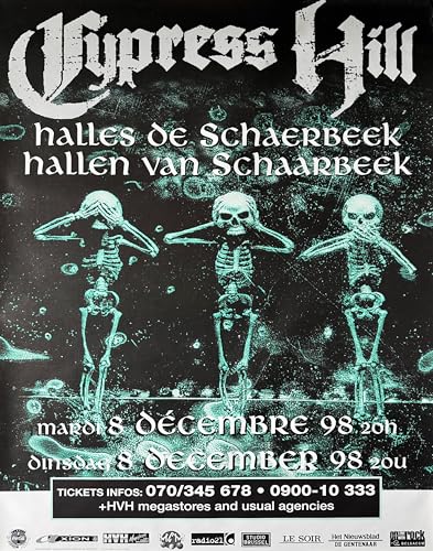 Poster Cypress Hill 1998 Affiche Grand Format 70X100 cm Décoration Murale Rétro