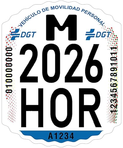 HORO.ES Matrícula Patinete Eléctrico VMP Homologada DGT – Placa Identificativa Vehículo Movilidad Personal Obligatoria 2026 – Resistente y Fácil Montaje