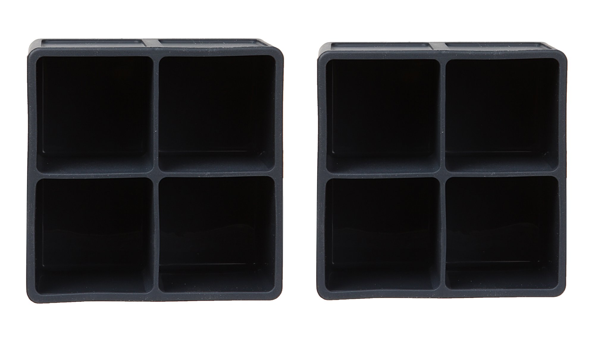 Dexas Eiswürfelform, Silikon, 4 Stück Set of Two Jumbo Trays grau