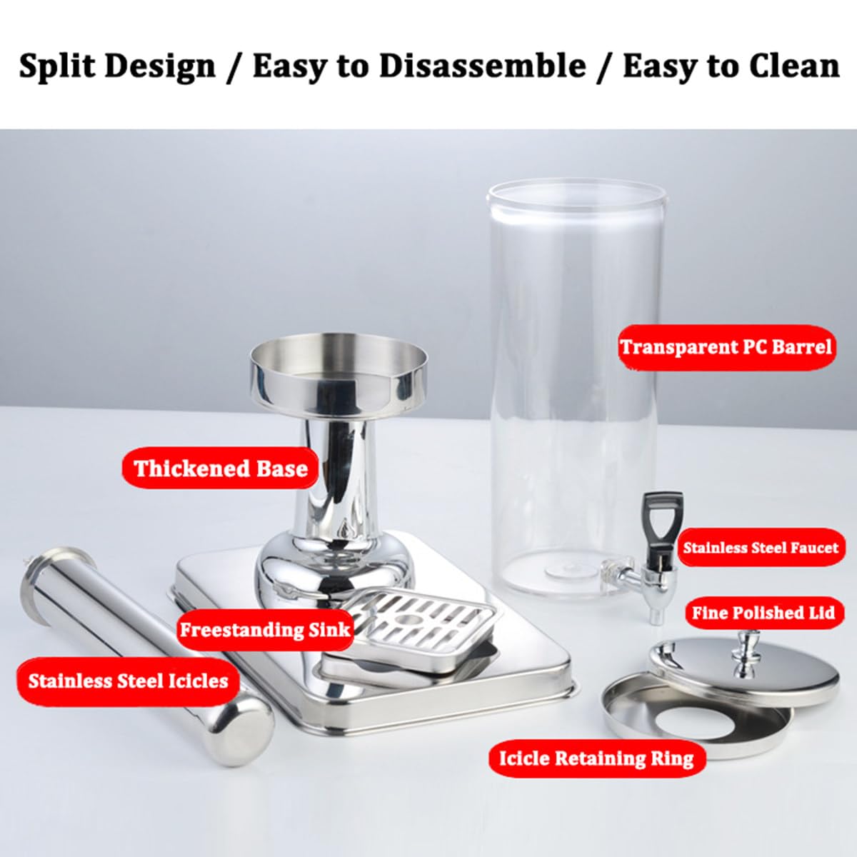 Dispensador de zumo con grifo de acero inoxidable, recipiente de bebidas para cócteles, agua, té y café, ideal para fiestas y picnics, compatible con cubitos de hielo