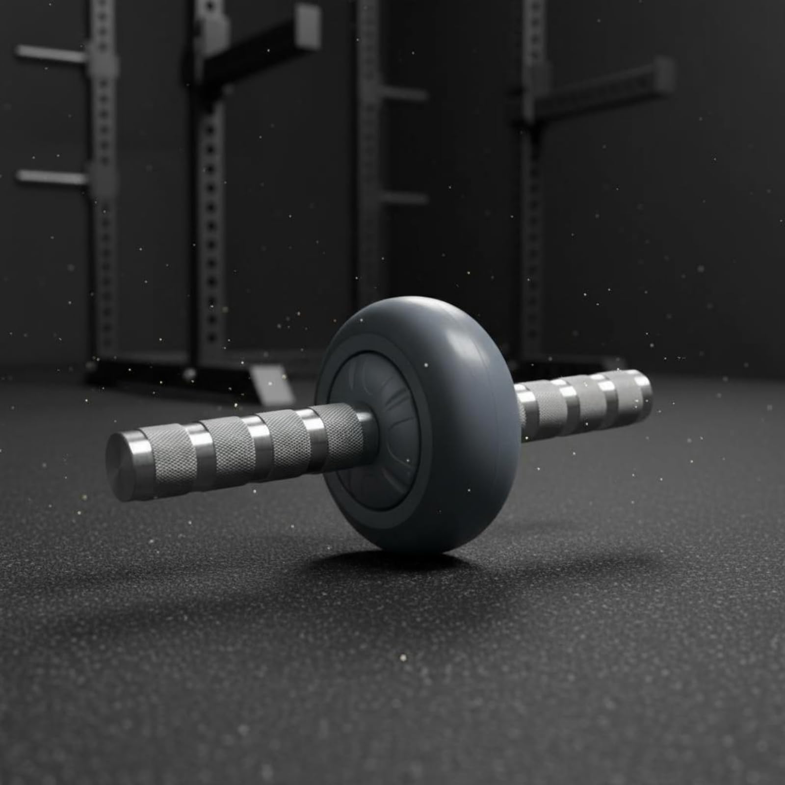 Rueda para Ejercicios Abdominales de Acero Inoxidable con Agarres de Metal Centro Desmontable Superficie de Caucho para Mayor Rodamiento Doble para