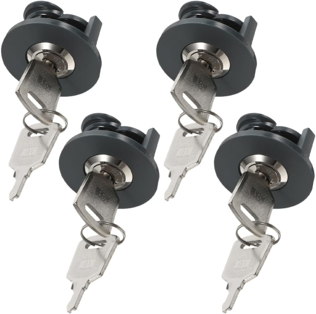 86 Outlet Lock Anti-Touch Safety Lock 4pcs Industrial Plug Zinc Metal | Black Abs Shell, Ф36mm Installation Hole, Rotary Tongue Row Plate Design for Workshop Use