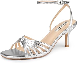 JOY IN LOVE Women's Low Kitten Heels Strappy Sandals