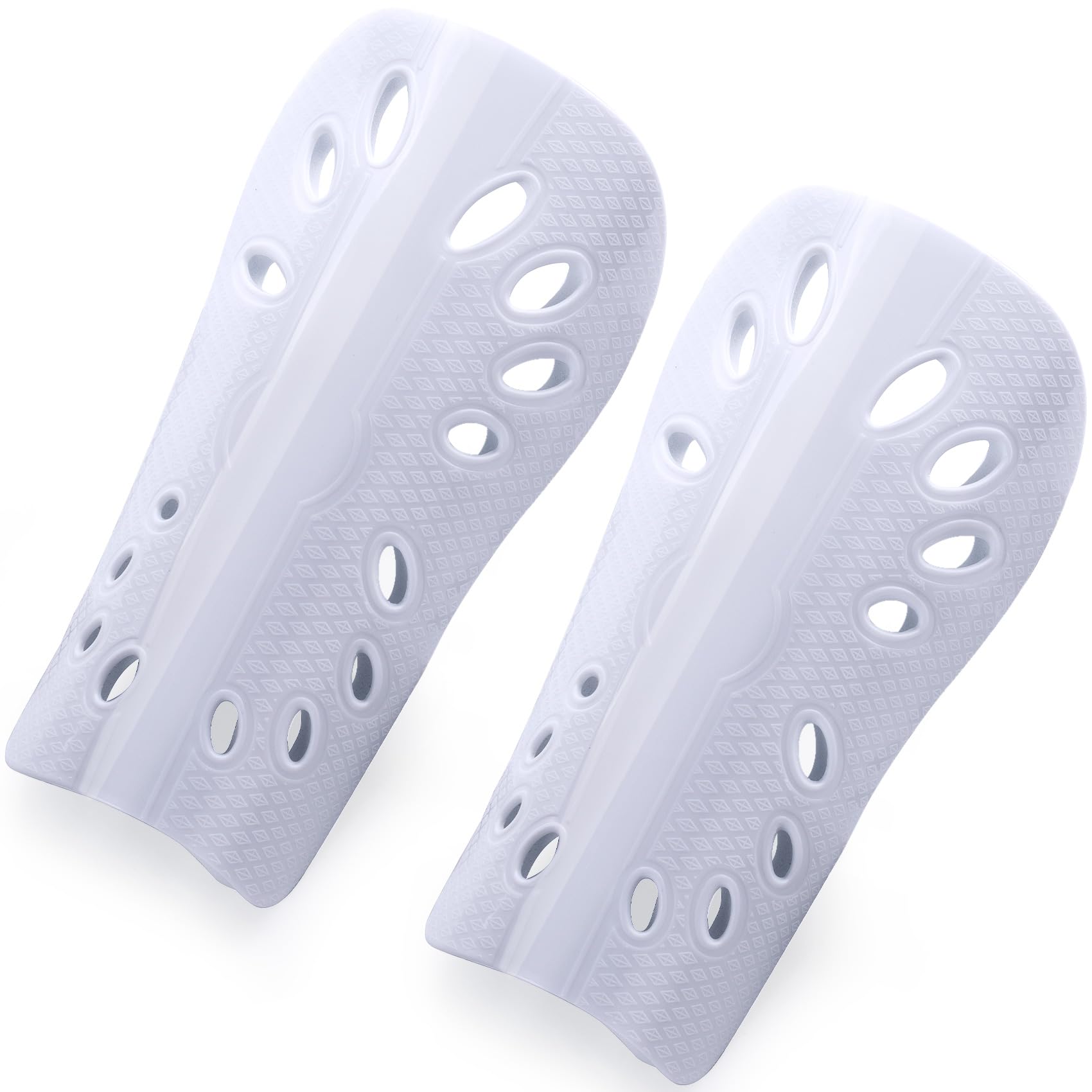 HINZIC 2pcs Soccer Shin Guards, Breathable Shin Guard Pads, Football Game Gear Protective EVA Cushion for Youth Men Women- White