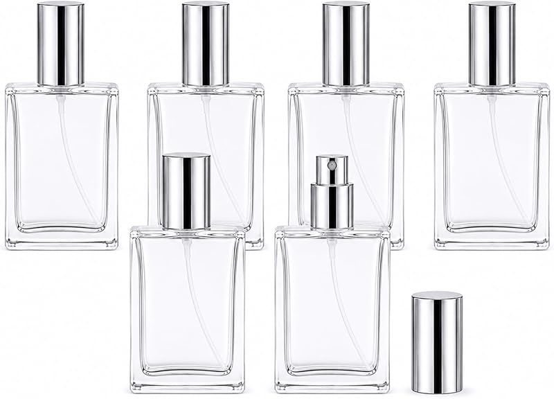ROHIJALE Frascos Atomizadores de Vidro Transparente com Spray de Névoa Fina, 30 mL, Pacote com 6