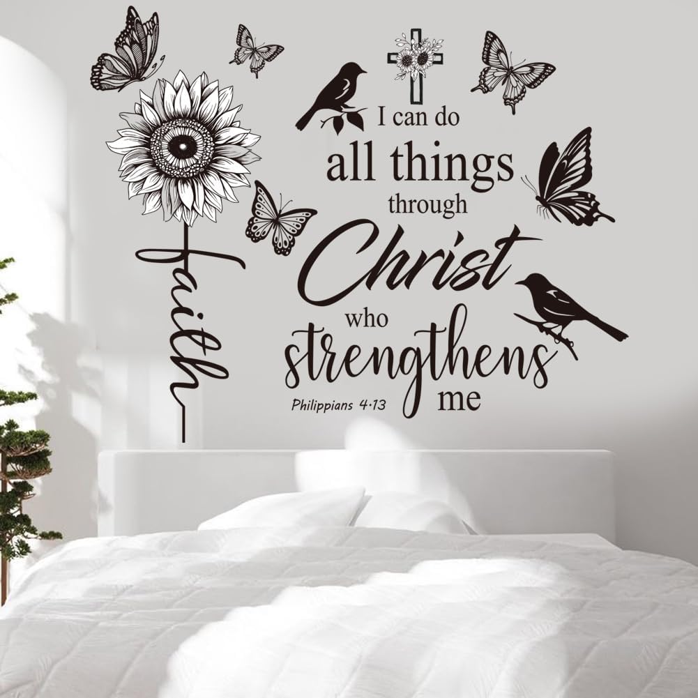 Inspirational Wall Decor Quotes Bible Verses Wall Decor I Can Do All Things Through Christ Who Strengthens Me Decor for Living Room Bedroom