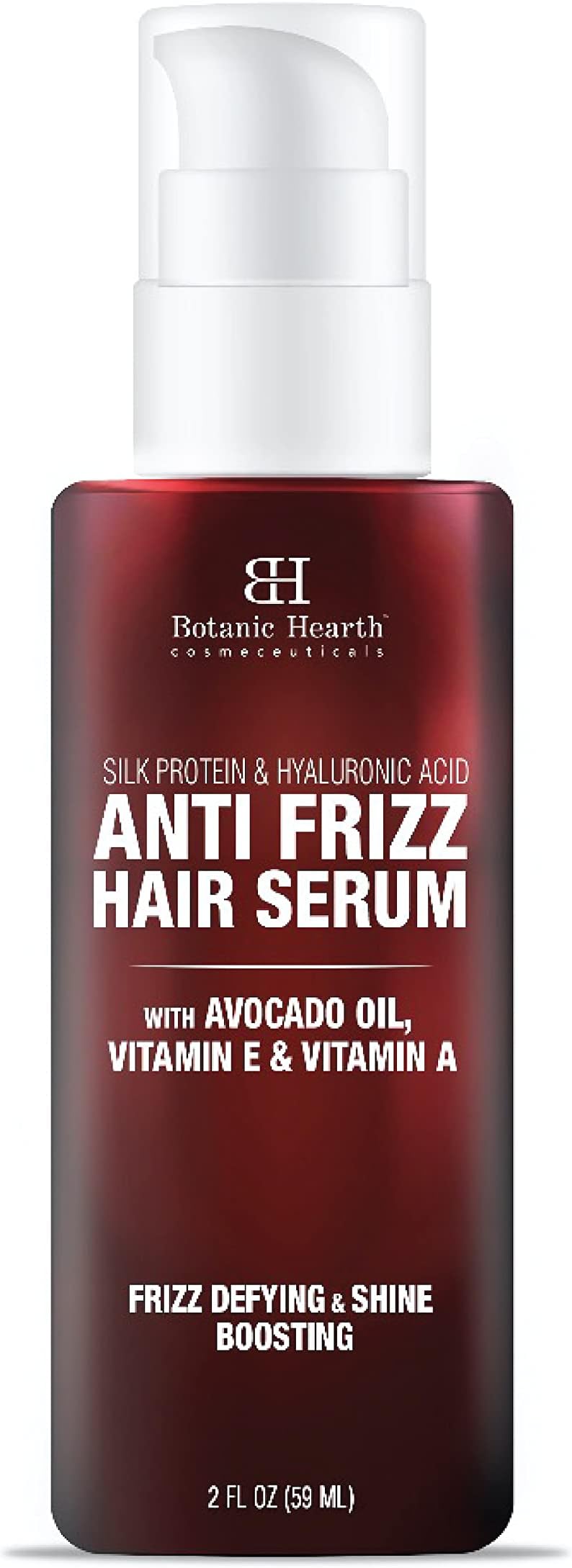Botanic Hearth Anti Frizz Hair Serum | For Frizzy,Dry & Damaged, Unmanageable Hair | With Argan Oil, Almond Oil & Vitamin E | For Men & Women | 2 fl oz