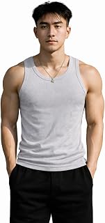 Rockwell Men’s Premium Cotton Vest – Sleeveless Gym Undershirt | Breathable, Stretchable & Skin-Friendly Innerwear for Eve... Price In India