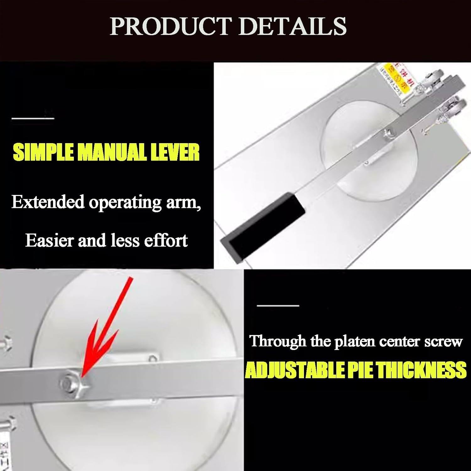 Macchina per pressare la Base della Pizza Manuale, pressa per la Base della Pizza Portatile Commerciale, Attrezzatura per la Preparazione di impasti, per Pancake, basi per Pizza 18cm