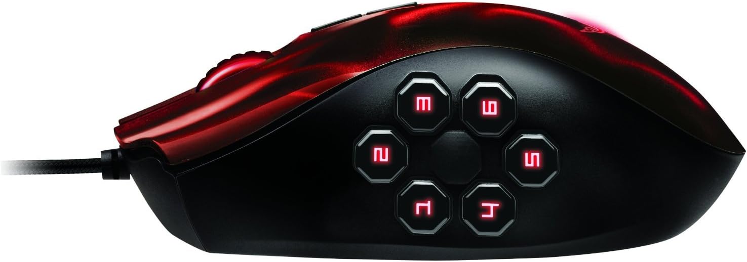 Razer Naga Hex MOBA PC Gaming Mouse - Red