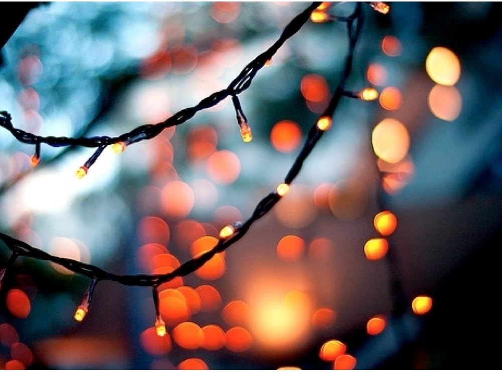 DeVida Fall Decorations Lights, Candy Corn Theme, Warm White and Orange Solar String Set , Outdoor Waterproof 100 Mini LED for Autumn Decor, Wedding Reception, Party, Patio, Garden