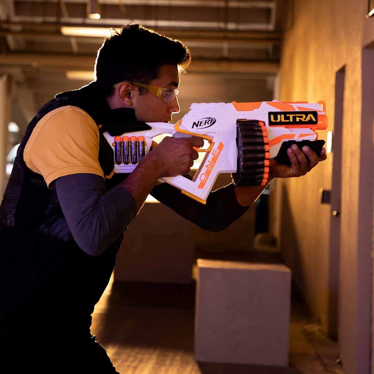 Person aiming Nerf Ultra One Blaster