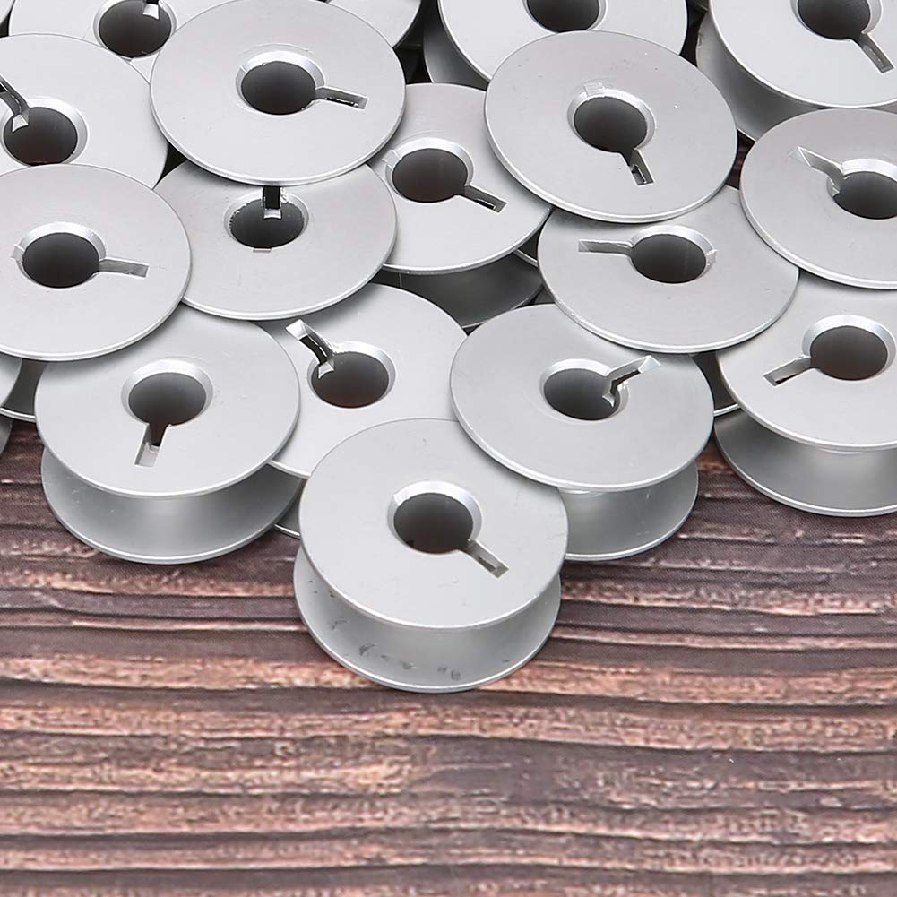 Bobinas para máquinas de coser,100 piezas 55623A Accesorios de repuesto ranurados para bobinas de aluminio para piezas de máquinas de coser industriales,fácil almacenamiento