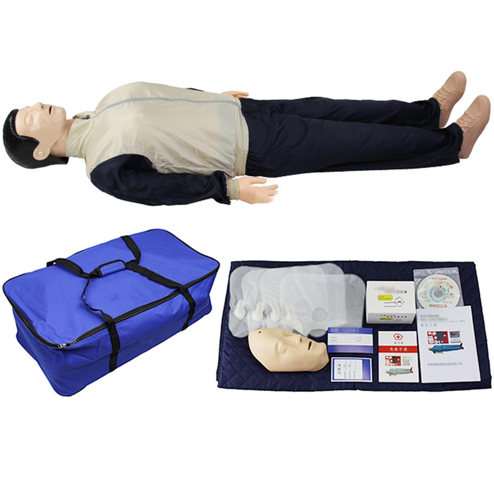 Kit de entrenamiento de RCP, maniquí de cuerpo completo para médicos, enfermería, primeros auxilios, práctica de rescate, maniquí profesional para entrenamiento sanitario y respuesta a emergencias