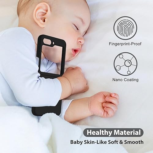 Miniatura 6 de oakxco Funda para teléfono Samsung Galaxy Z Flip 5, agarre de silicona líquida, bonita funda delgada de goma suave TPU lisa de gel liso para mujeres