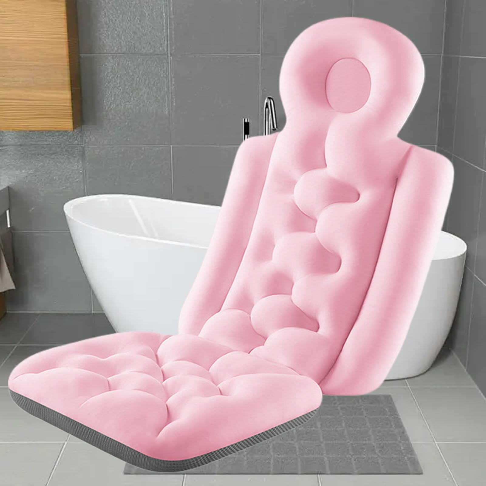 per vasca da bagno – rilassante spa, tappetino ergonomico per tutto il | corpo | funzione di supporto impermeabile comfort morbido e lavabile, ottimo accessorio per il relax per adulti,
