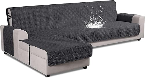 Miniatura 10 de VANSOFY Fundas de sofá modulares mejoradas, 100 % impermeables, en forma de L, reversible, para sofá seccional, muebles, funda protectora para