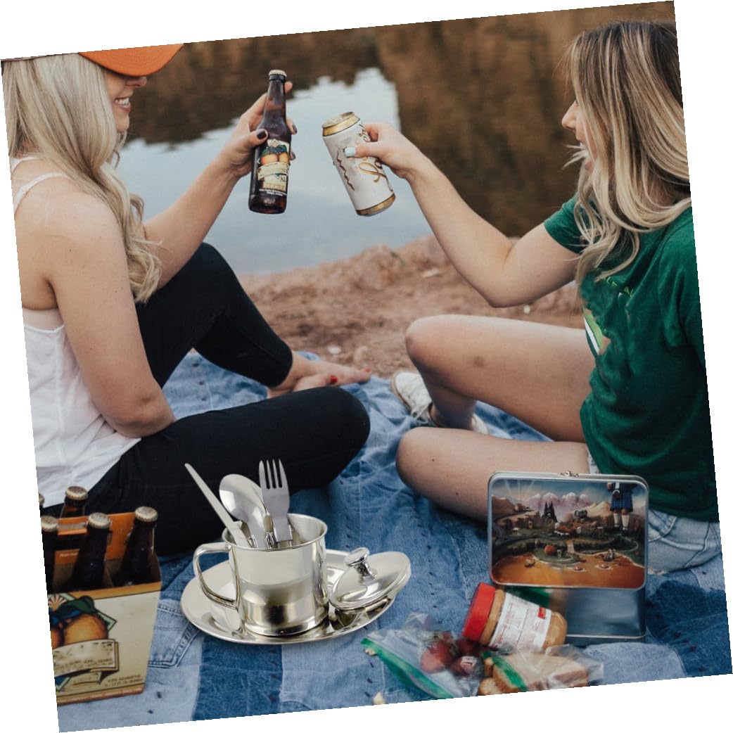 TOYANDONA Casseroles Inoxydable pour Camping Ustensiles de Cuisine Portables pour Activités Extérieures Kit de Vaisselle de Camping Personnes