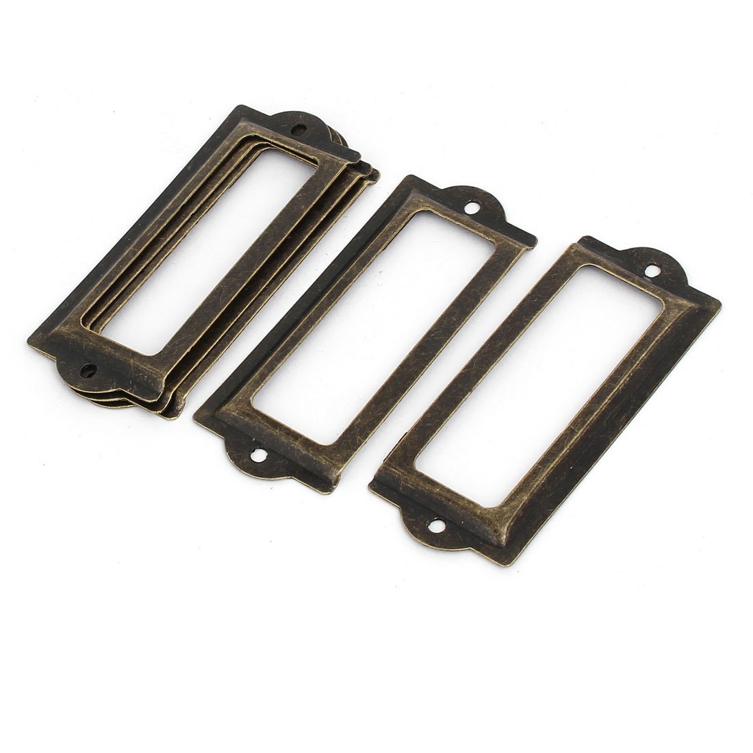 Aexit Office (Home hardware) Library Iron Retro Style File Tag Label Holder Bronze Tone (35ry595qf31) 83mmx33mm 5pcs