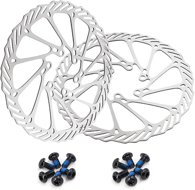 Bike Disc Brake Rotor 160/180/203mm 2 Packs Stainless Steel Bicycle Rotors with 12 pcs Screws for Most Bicycle Road Bike Mountain Bike BMX MTB (160mm)