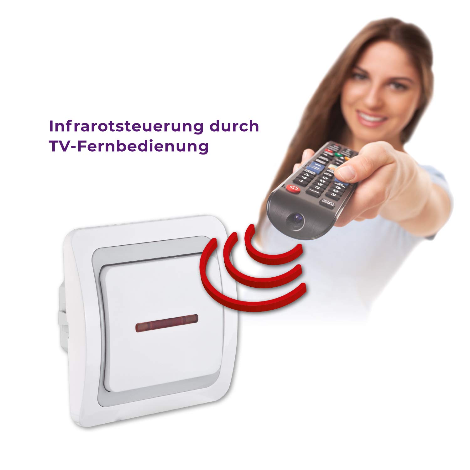 Variateur LED pour commande infrarouge par télécommande TV ou bouton poussoir - Blanc