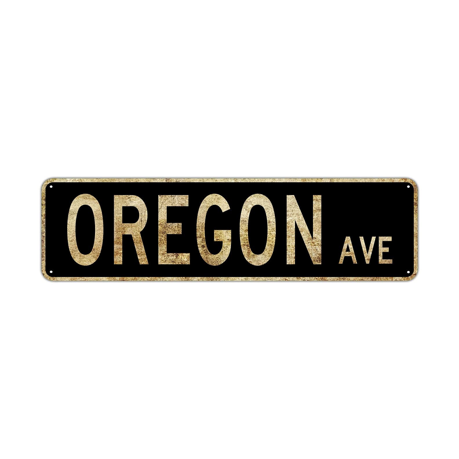 HOUVSSEN Oregon Ave Street Sign Rustic Vintage Retro Metal Decor Wall Shop Man Cave Bar Posters Tin Sign Metal Art Street Sign Wall Decoration Family Street Corner Garage Courtyard Corridor 4x16 Inch