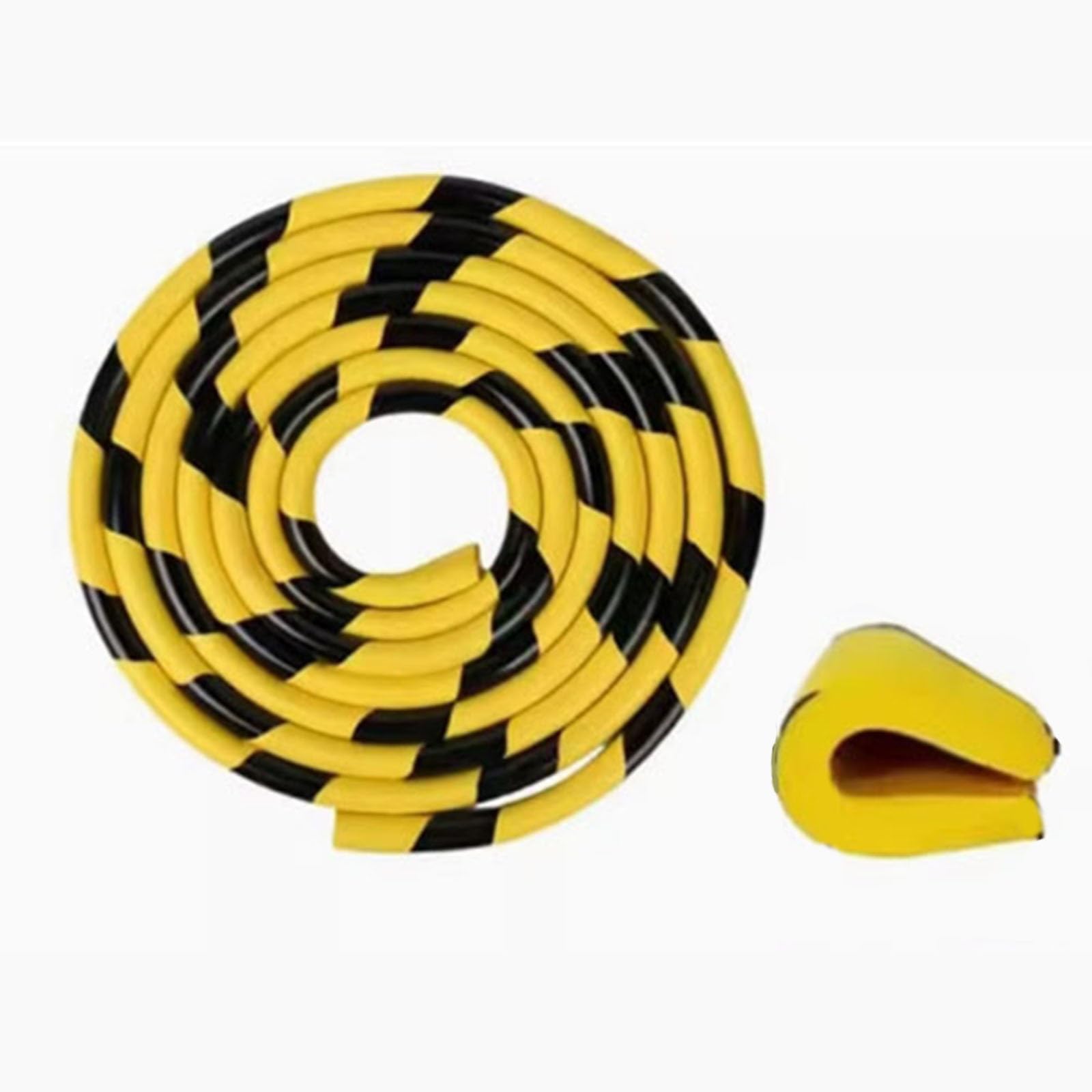 Heavy-Duty Wall & Corner Guards, 16.4ft/5m Long Rubber Foam Edges Protector, Industrial Yellow Black Warning Protection Strips for Garage, Warehouse, Factory