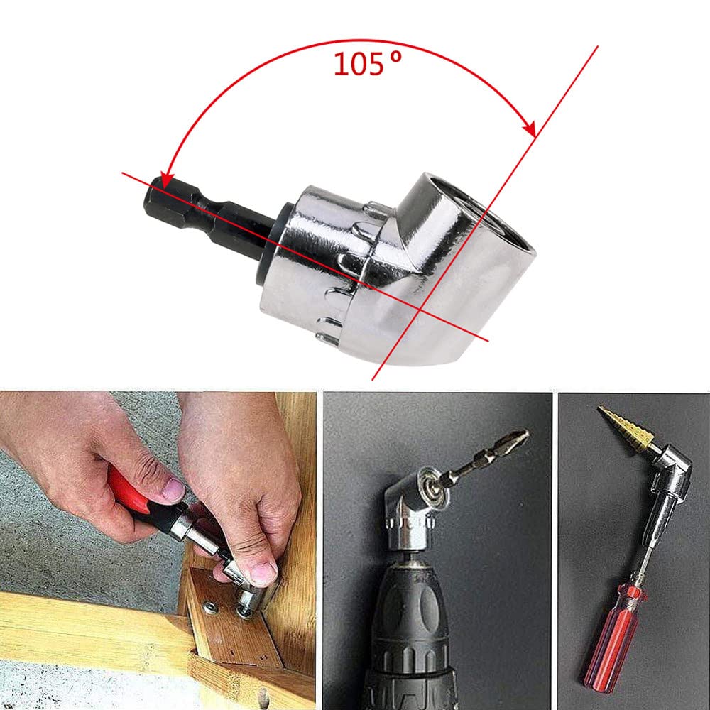 Juego de Destornilladores de 105 Grados con boquillas giratorias Ajustables para Destornilladores, Herramientas manuales, Dado magnético de 1/4, Taladro eléctrico, Estilo Corto.