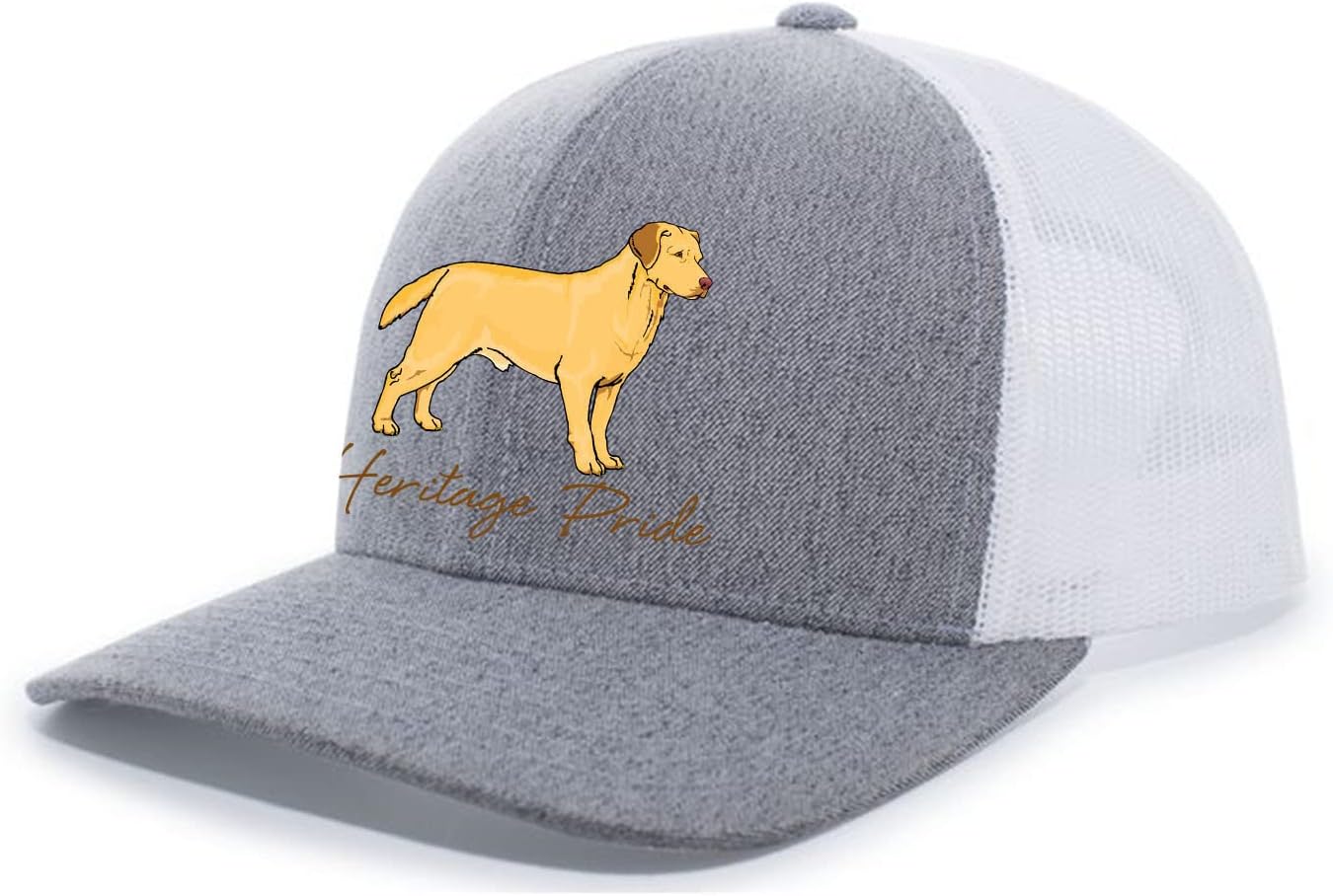 Heritage Pride Canine Collection Yellow Lab Labrador Retriever Hunting Dog Mens Embroidered Mesh Back Trucker Hat