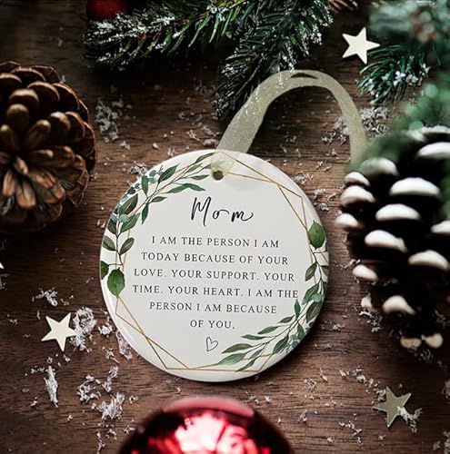 Mom Ornaments 2023 Mother Mother's Day Ornament Mom Christmas Ornament For Mother From Son&Daughter Forever Ornament Best Mom Ever Gift Mother's Birthday Double-Sided Printing Ceramic(2.9") #TOP3