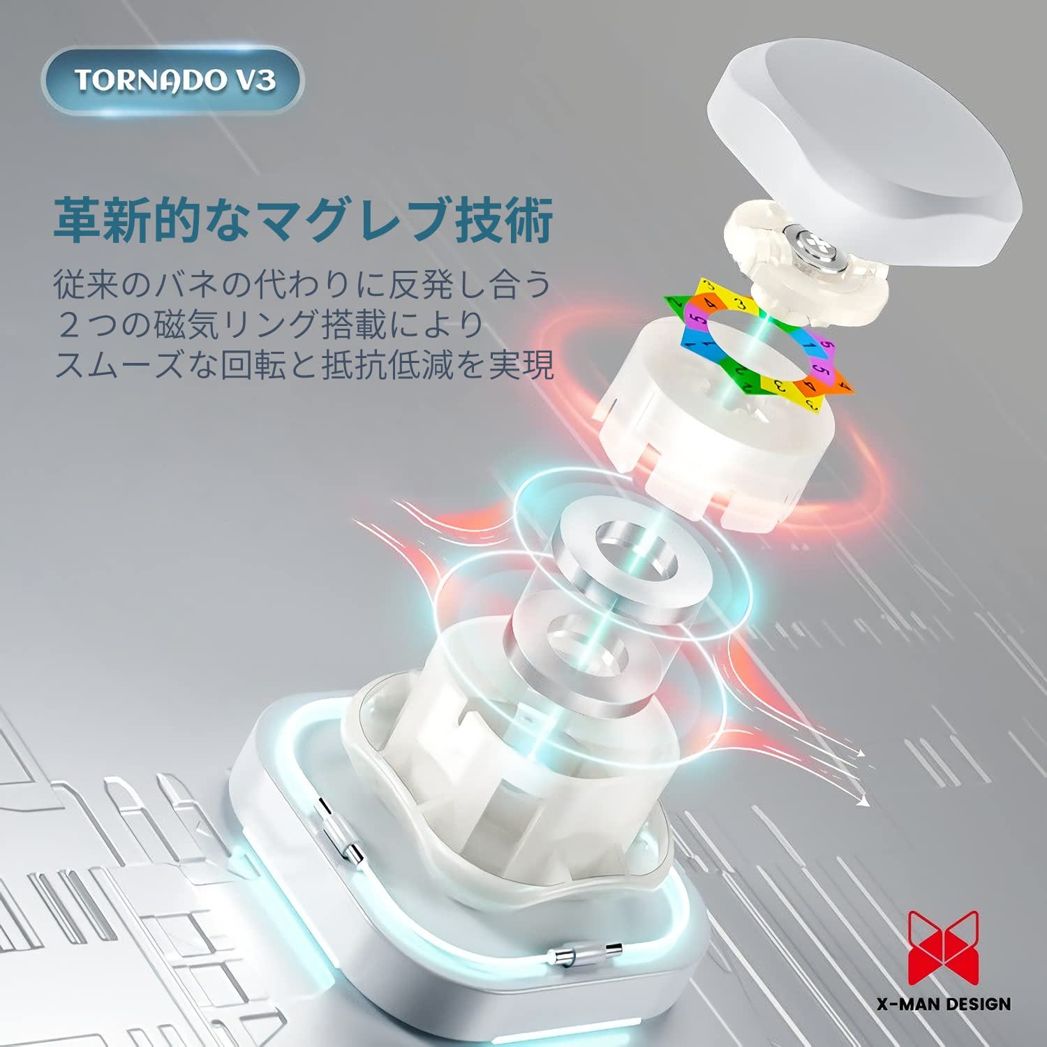 X-Man Design Tornado V3 M Pioneer UV 3×3キューブ ステッカーレス 競技用