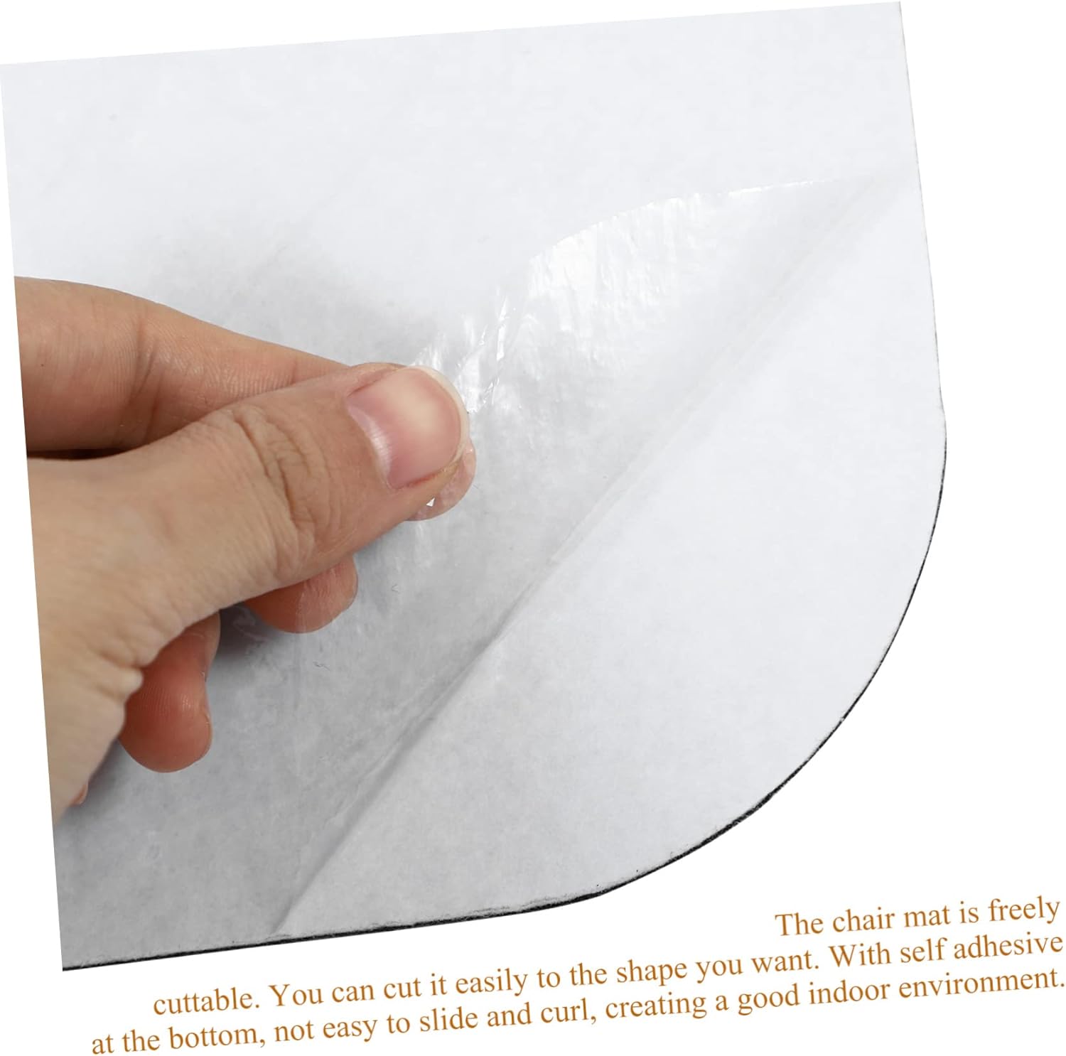 KICHOUSE Multi-Purpose Chair Mat for Home Office Heavy Duty Anti-Slip Protector for Hardwood and Tile Floors Self-Adhesive Rolling Chair Mat Grey Non-Curling Design